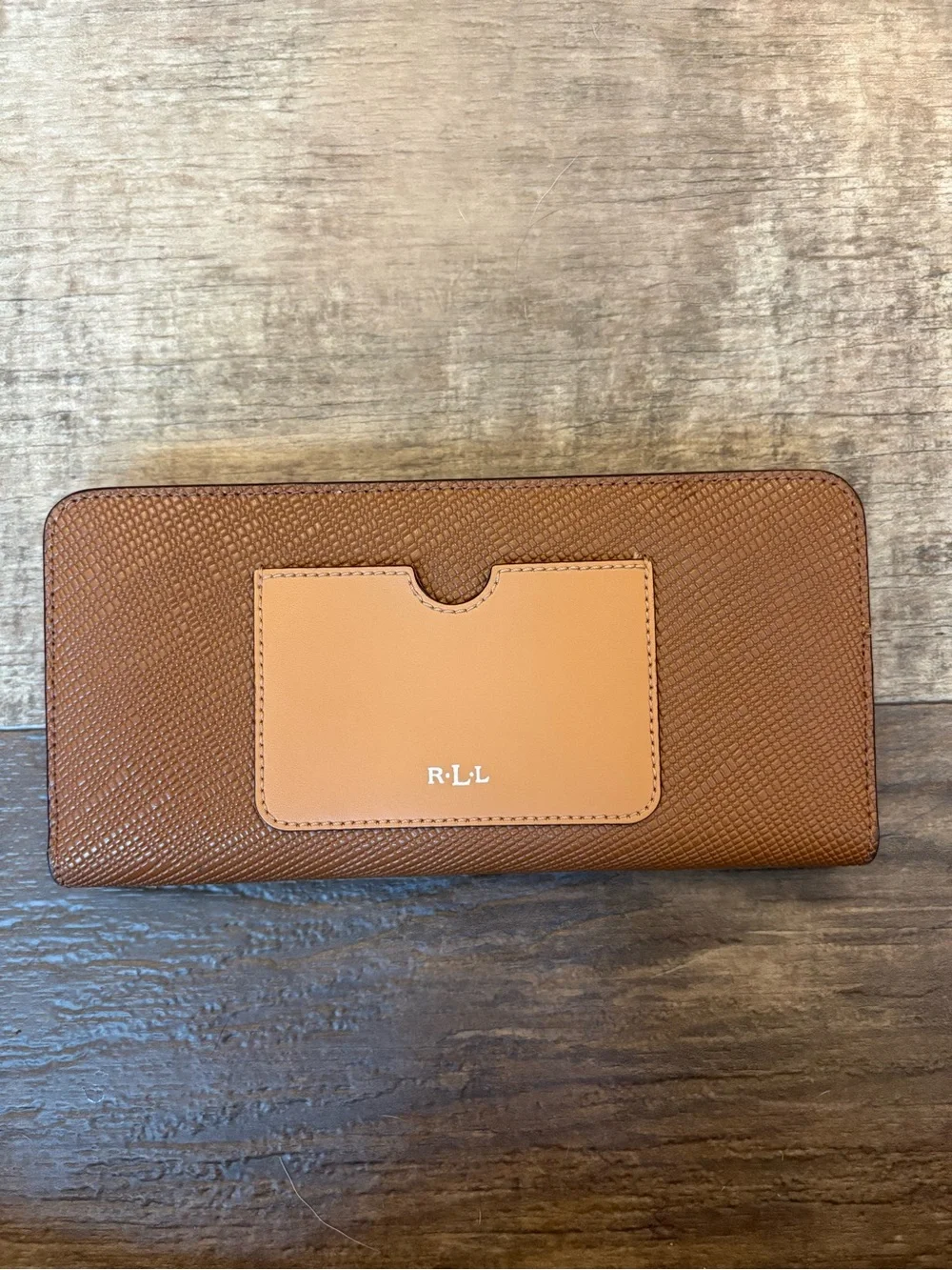 Lauren Ralph Lauren Two-Tone Brown and Tan Continental Wallet